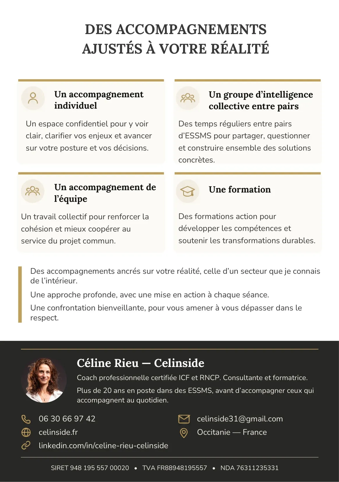 Flyer Celinside 2026, verso : des accompagnements ajustés à votre réalité